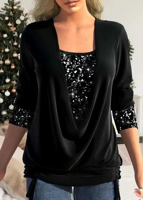 Dorothée - Fløyelsbluse med Paljetter
