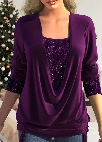 Dorothée - Fløyelsbluse med Paljetter