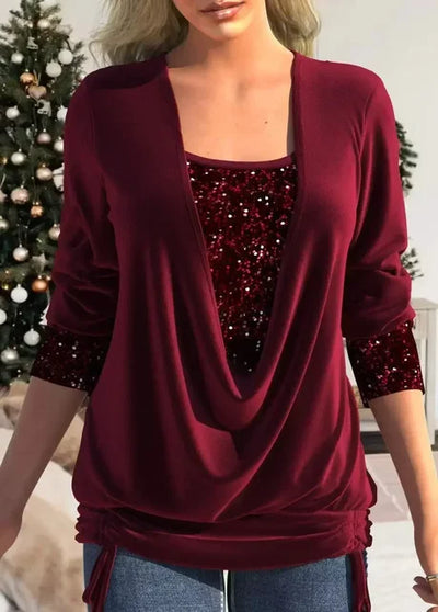 Dorothée - Fløyelsbluse med Paljetter