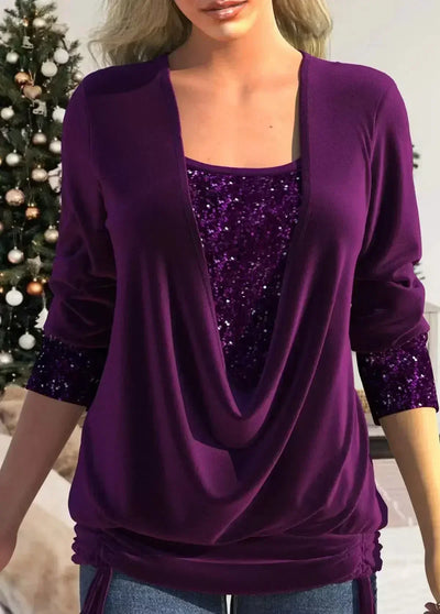 Dorothée - Fløyelsbluse med Paljetter