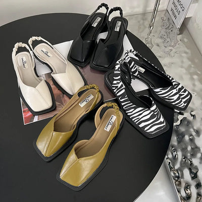 Lidia™ | Slingback-sandaler med firkantet tå