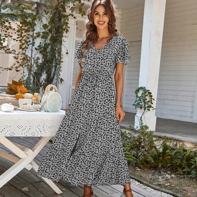 Mariam™ - Blommig Vintageklänning