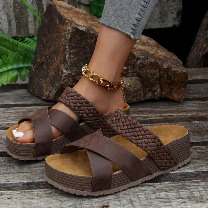 Erika™ – Flettede sandaler med kryssremmer for damer